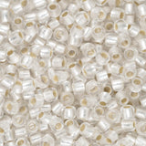 Perles de rocaille Toho 11/0 #21F Flacon de cristal givré doublé d'argent 8-9g