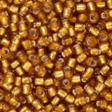 Perles de rocaille Toho 11/0 #22CF Flacon de topaze foncée givrée doublée d'argent 8-9g