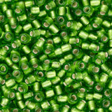 11/0 perles de rocaille Toho # 27F péridot givré doublé d'argent flacon de 8-9 g