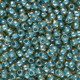 Perles de rocaille Toho 11/0 #953 Flacon de jonquille doublé turquoise 8-9g