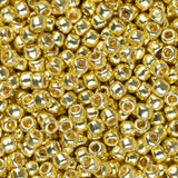 Perles de rocaille Toho 11/0 #PF590 Permafinish Galvanized Lemon Gold Flacon de 8 à 9 g