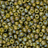 Perles de rocaille Toho 11/0 #2631F Olive arc-en-ciel semi-émaillée Flacon de 8 à 9 g