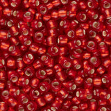 Perles de rocaille Toho 11/0 #25CF Flacon de 8 à 9 g de rubis givré doublé d'argent