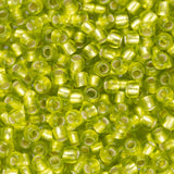 Perles de rocaille Toho 11/0 # 24F vert citron givré doublé d'argent flacon de 8 à 9 g