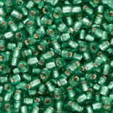 Perles de rocaille Toho 11/0 # 24BF péridot foncé givré doublé d'argent flacon de 8 à 9 g
