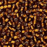 Perles de rocaille Toho 11/0 # 34F Topaze fumée givrée doublée d'argent Flacon de 8 à 9 g