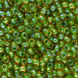 Perles de rocaille Toho 11/0 # 393 Topaze lignée verte Flacon de 8 à 9 g