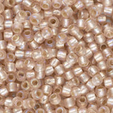 Perles de rocaille Toho 11/0 #2031F Flacon de rosaline givré arc-en-ciel doublé d'argent 8-9g