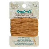 Knot It Cordon Brésilien Ciré 1mm Amande 15yd Carte