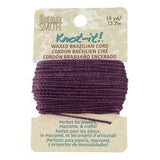 Knot It 1mm Waxed Brazilian Cord Amethyst 15yd