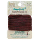 Knot It Cordon Brésilien Ciré 1mm Bordeaux 15yd Carte