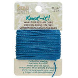 Knot It Cordon Brésilien Ciré 1mm Deep Ocean 15yd Card