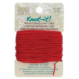 Knot It Cordon Brésilien Ciré 1mm Rouge Foncé Carte 15yd