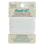 Knot It 1mm Waxed Brazilian Cord Extra White 15yd