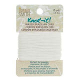 Knot It Cordon Brésilien Ciré 1mm Blanc Carte 15yd