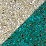 Perles de rocaille Toho 11/0 #PF2701S Cristal doublé d'argent / Flacon bleu brillant 8-9g