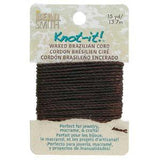 Knot It Cordon Brésilien Ciré 1mm Chocolat 15yd Carte