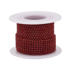 Metal Rhinestone Banding 2mm Light Siam 10yd/pk