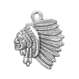 Feather Headress Metal Pendant 21x18mm 5/pk