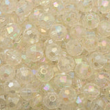 Faceted Plastic Beads 6mm Transparent Crystal AB 1000/pk