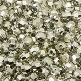 Perles à facettes en plastique de 6 mm 1000/pk - Argent métallique