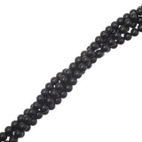 Black Onyx Beads 4mm Round Grade A (Natural) 15-16" Strand