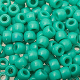 Crow Plastic Beads 9x6mm Opaque Turquoise Green 100/pk