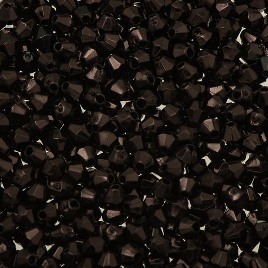 Bicone Plastic Beads 4mm Black 500/pk