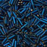 #3 Czech Bugle Beads Silver Lined Dark Aqua 25g Sac