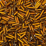 #3 Czech Bugle Beads Silver Lined Brown Sac de 25g