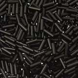 #3 Czech Bugle Beads Opaque Noir Sac de 25g