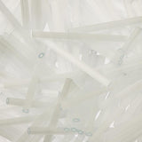 Perles de clairon tchèque droites de 30 mm, blanc satiné, sac de 25 g