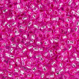 11/0 Perles de rocailles tchèques #34997 Fuchsia doublé d'argent 23g