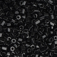 10/0 Czech 2 Cut Seed Beads Opaque Black 22g
