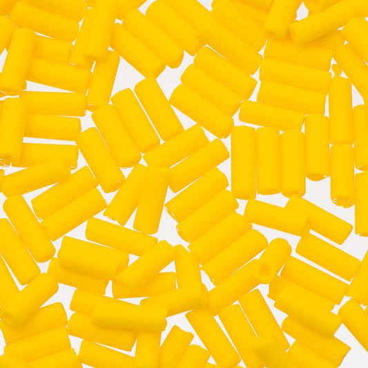 Czech Wampum Beads 8x3mm Matte Yellow 19g