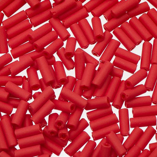 Czech Wampum Beads 8x3mm Matte Red 21g
