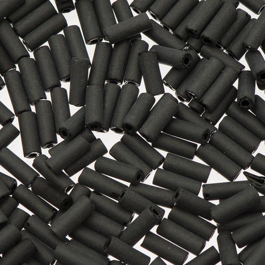 Czech Wampum Beads 8x3mm Matte Black 21g