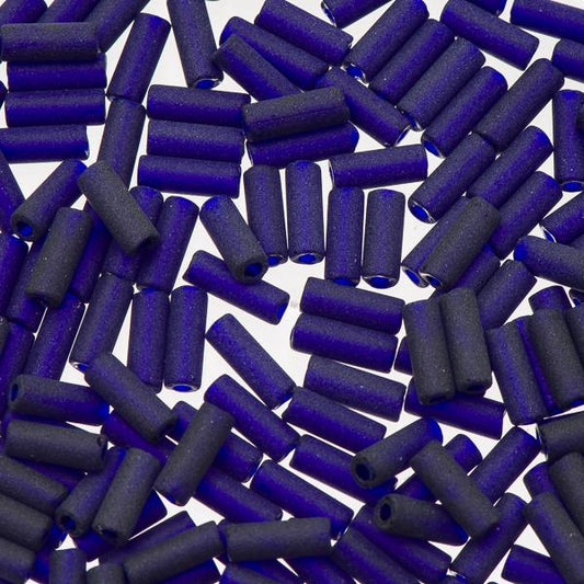 Czech Wampum Beads 8x3mm Matte Cobalt Blue 17g