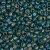 10/0 Czech Seed Beads #063 Tr Dark Green Matte AB 22g