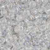 8/0 Perles de rocailles tchèques #004 Cristal d'iris transparent 22g