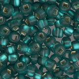 6/0 Perles de rocailles tchèques #036 Silver Lined Matte Teal 22g