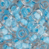 2/0 Perles de Rocailles Tchèques #077 Cristal Doublé Aqua Clair 22g