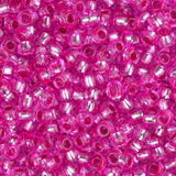 10/0 Perles de Rocailles Tchèques Argent Doublé Fuchsia 500g