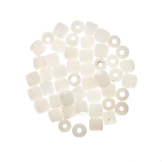 Glass Tile Beads Opaque White 50/pk