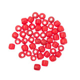 Glass Tile Beads Opaque Red 50/pk