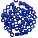 Glass Crow/Pony Beads 9x6mm Royal Blue 50/pk