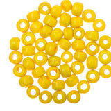 Glass Crow/Pony Beads 9x6mm Yellow 50/pk