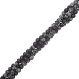 Perles de flocon de neige en obsidienne de 4 mm (naturelles) brin de 15 à 16 po