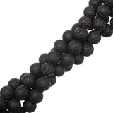 8mm Lava Black (Natural) Perles 15-16" Strand
