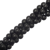 Perles d'agate noire de 8 mm (naturelles/teintes) brin de 15 à 16 po